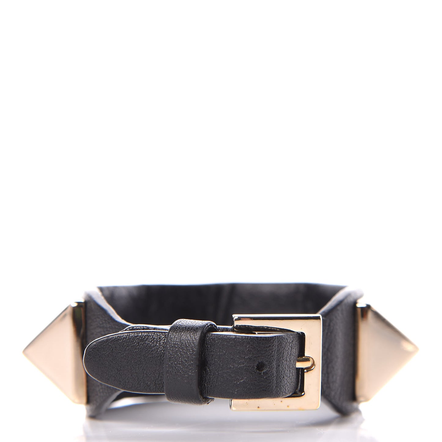 Calfskin Macro Rockstud Bracelet Black