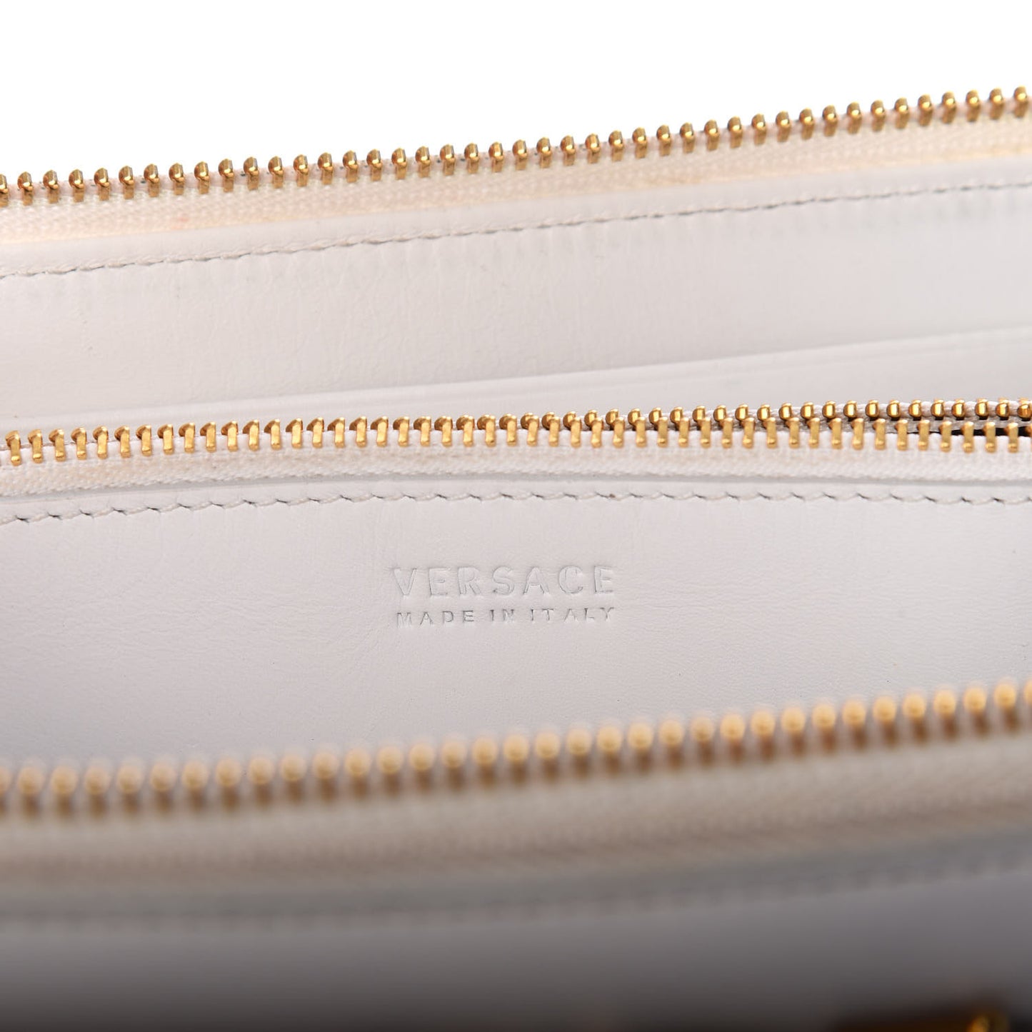 Calfskin Tribute Zip Around Wallet White