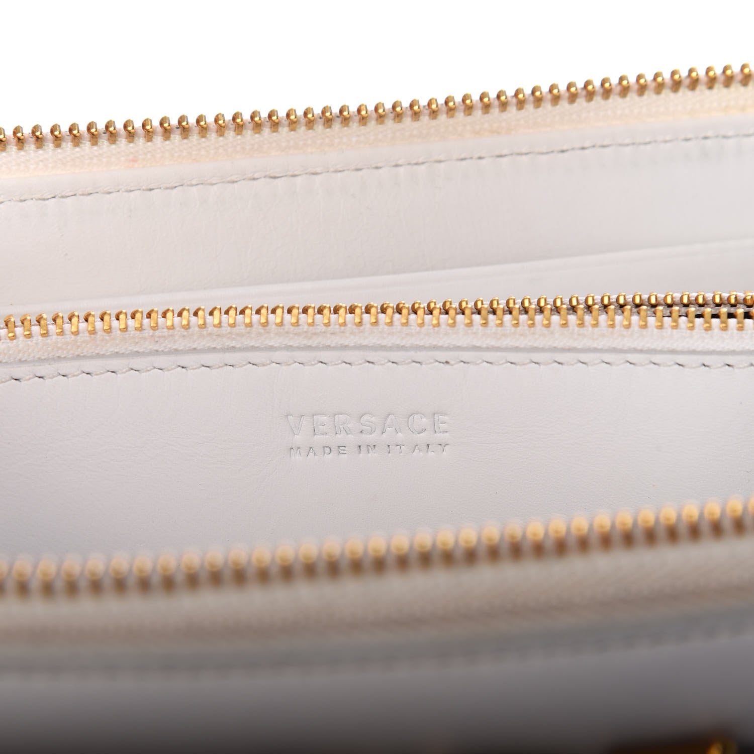 Versace Calfskin Tribute Zip Around Wallet White 6 of 6