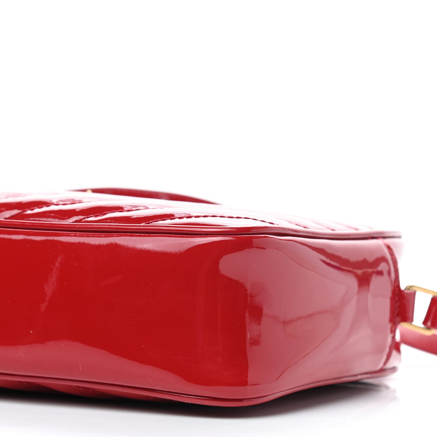 Patent Calfskin Matelasse Monogram Lou Camera Bag Red