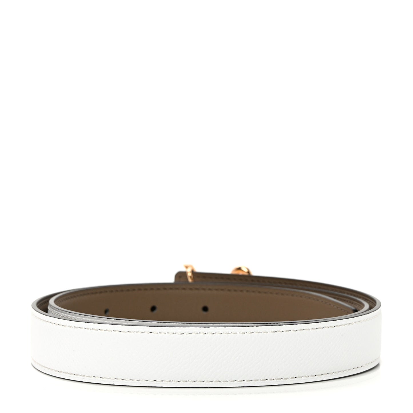 Swift Epsom 24mm H Cursives Belt 85 White Etoupe