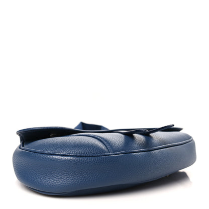 Christian Dior Grained Calfskin Mens Saddle Bag Navy Blue 4 of 11