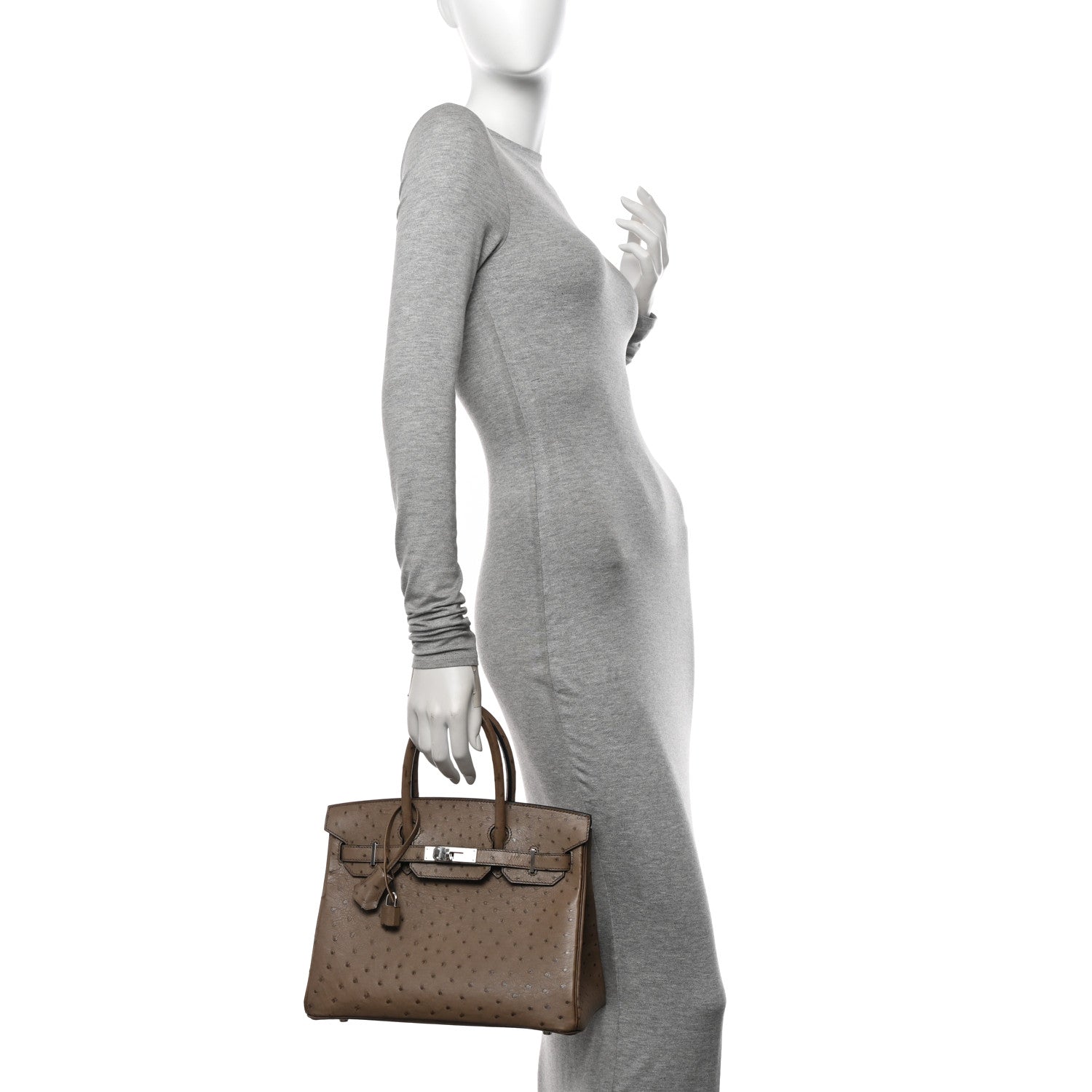 Hermes Ostrich Birkin 30 Mousse 2 of 15
