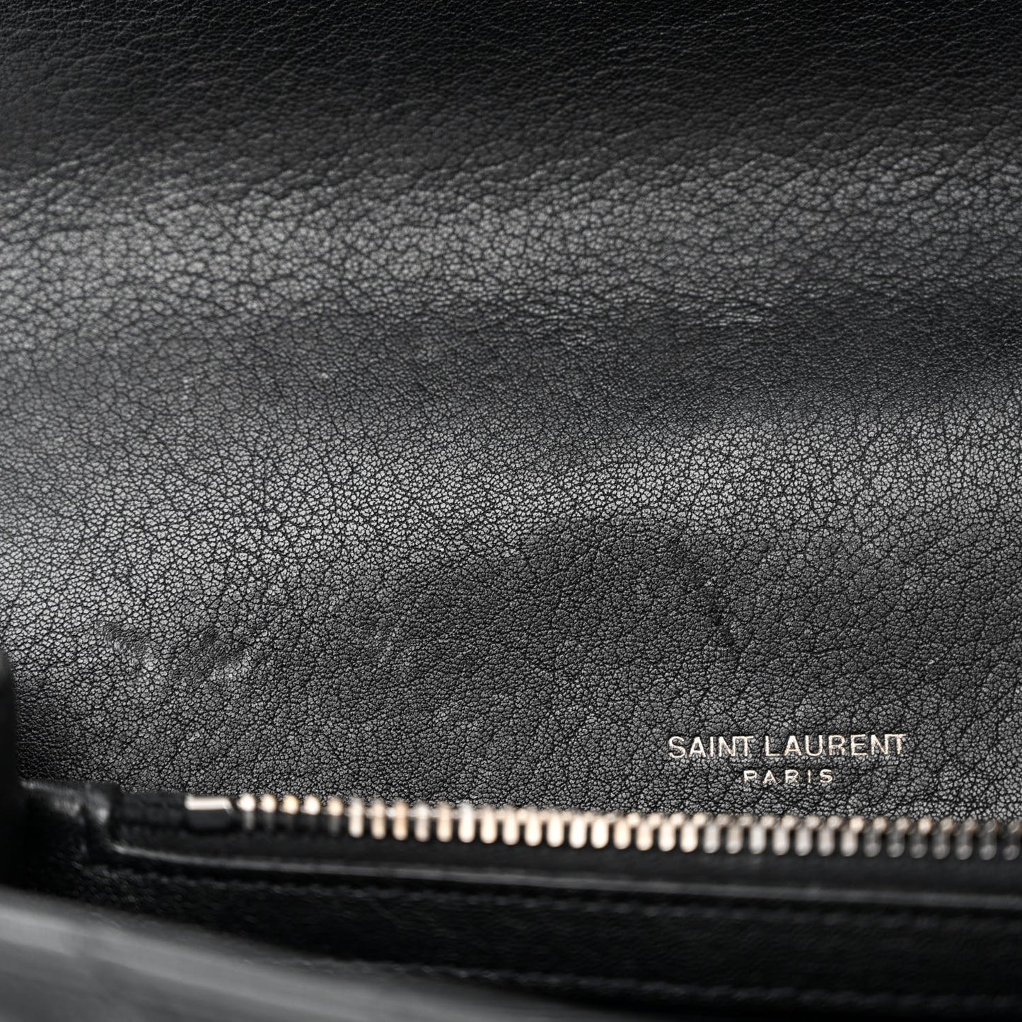 Sheepskin Matelasse Chevron Monogram Medium College Bag Black