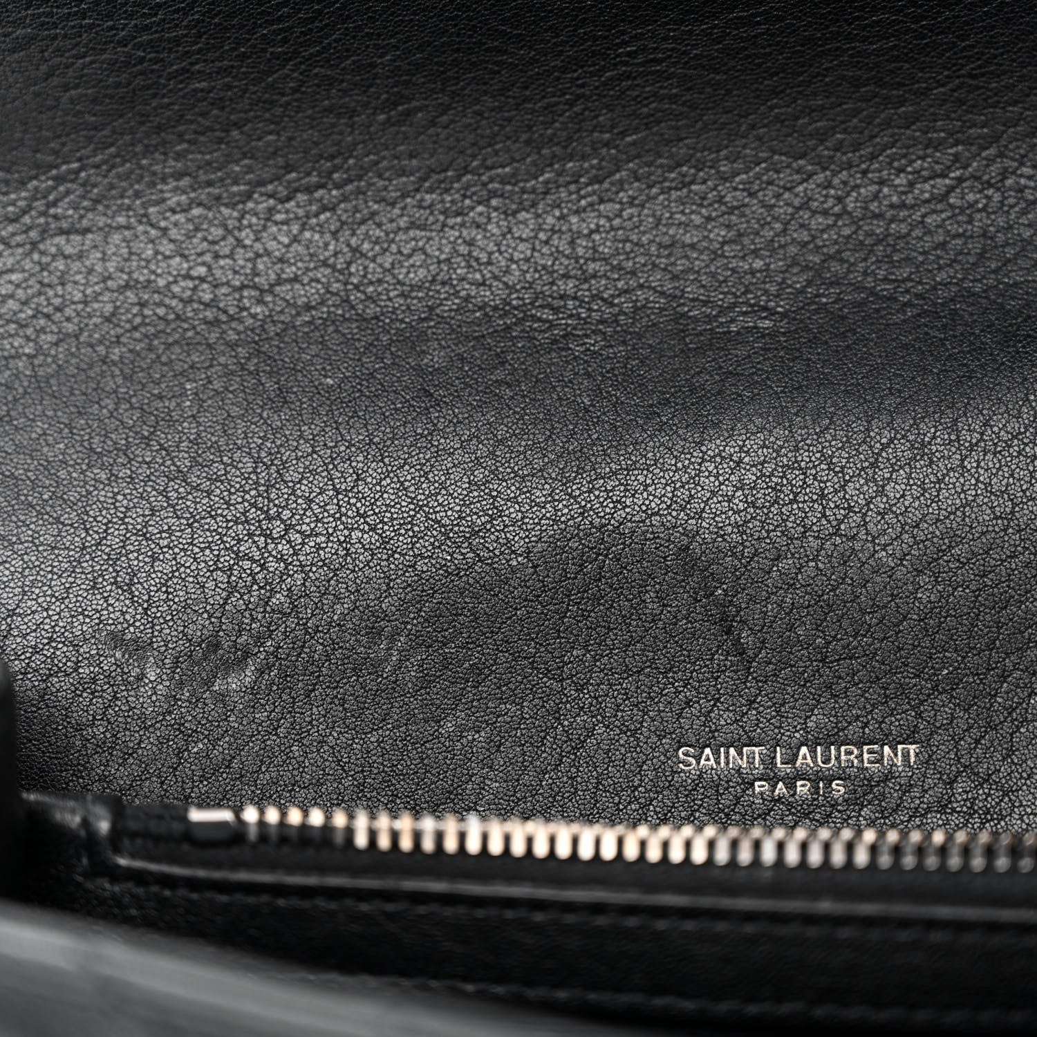 Saint Laurent Sheepskin Matelasse Chevron Monogram Medium College Bag Black 11 of 11