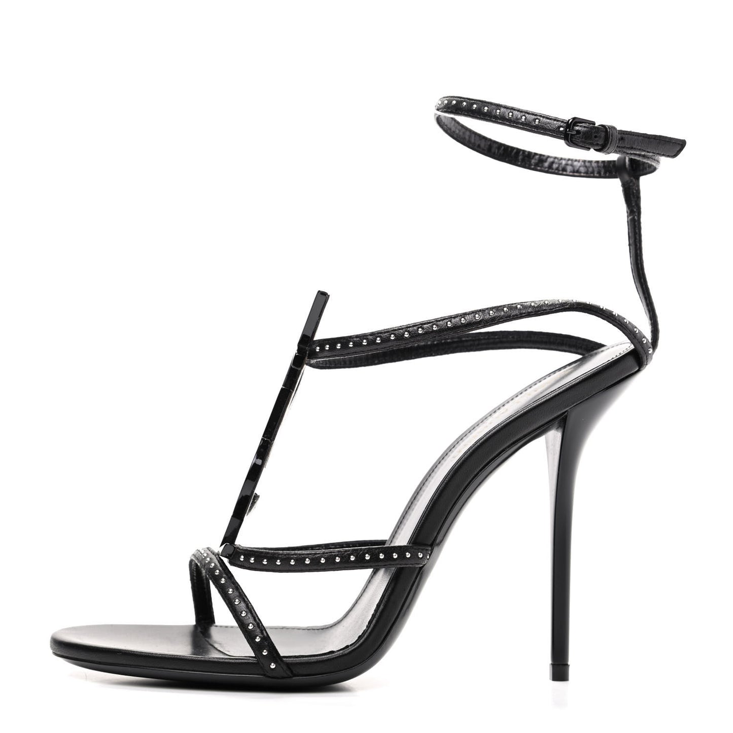 Calfskin Studded Cassandra 110 Sandals 39 Black