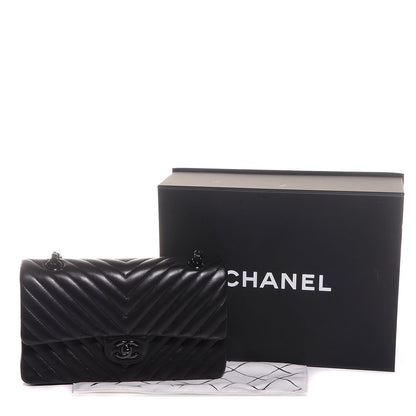 Chanel Lambskin Chevron Medium Double Flap So Black 5 of 9