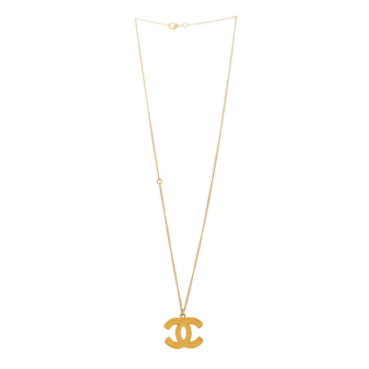 Metal CC Necklace Matte Gold