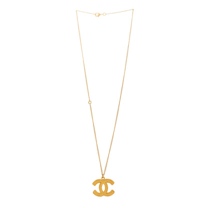 Chanel Metal CC Necklace Matte Gold 3 of 4