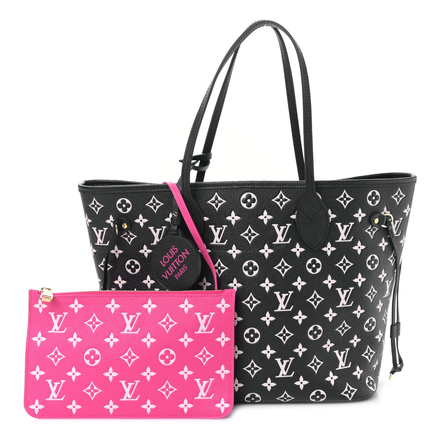 Louis Vuitton Empreinte Spring In The City Neverfull MM Black White Pink 3 of 9