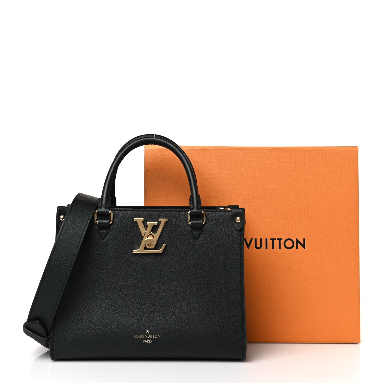 Louis Vuitton Calfskin Lock & Go Tote Black 9 of 9