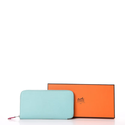 Hermes Epsom Silk'In Wallet Bleu Atoll Rose Tyrien 8 of 8