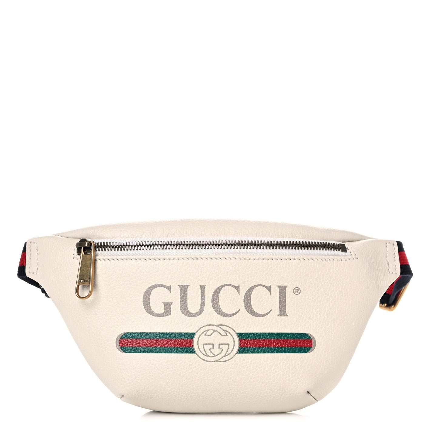 Grained Calfskin Small Logo Belt Bag White