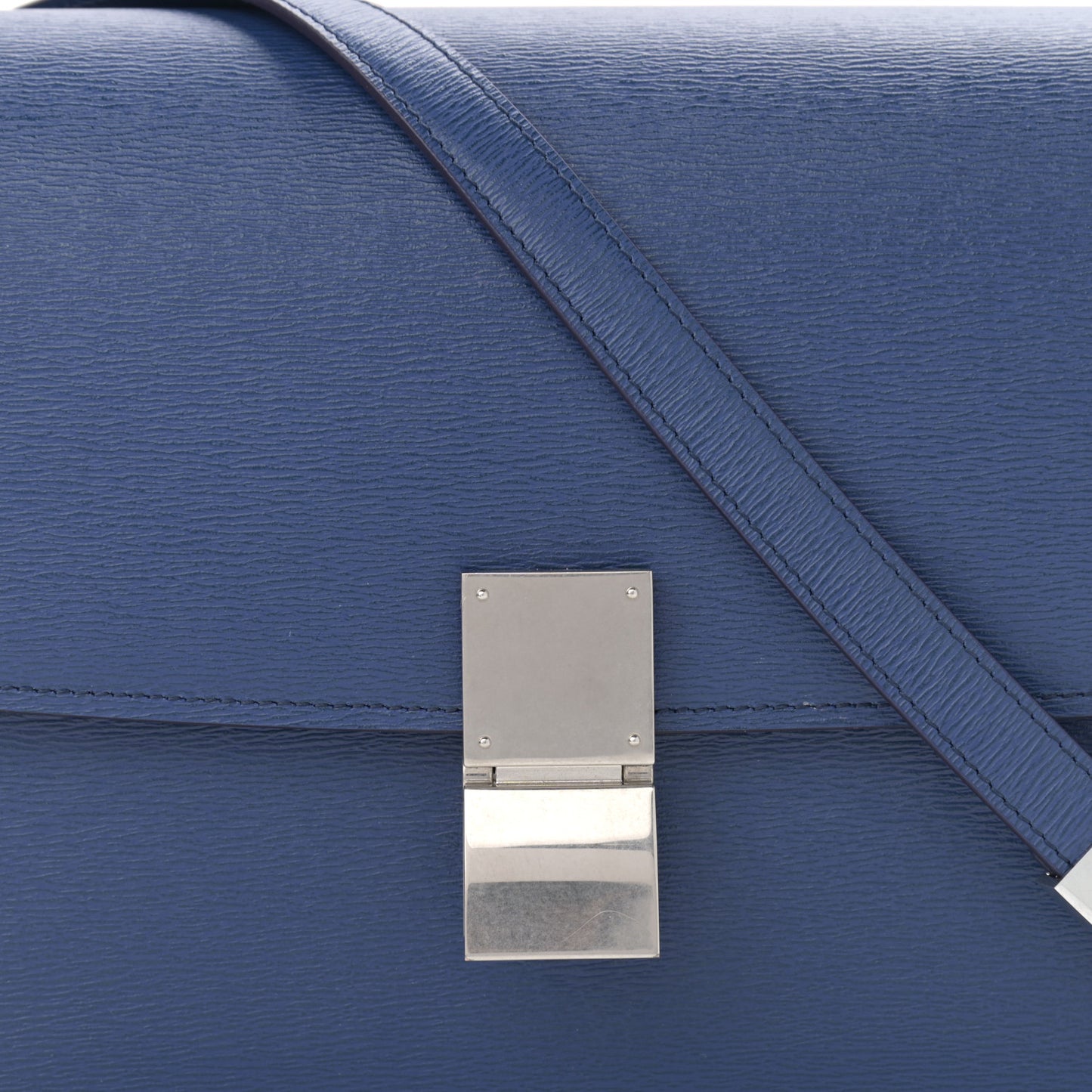 Liege Calfskin Medium Classic Box Flap Bag Blue