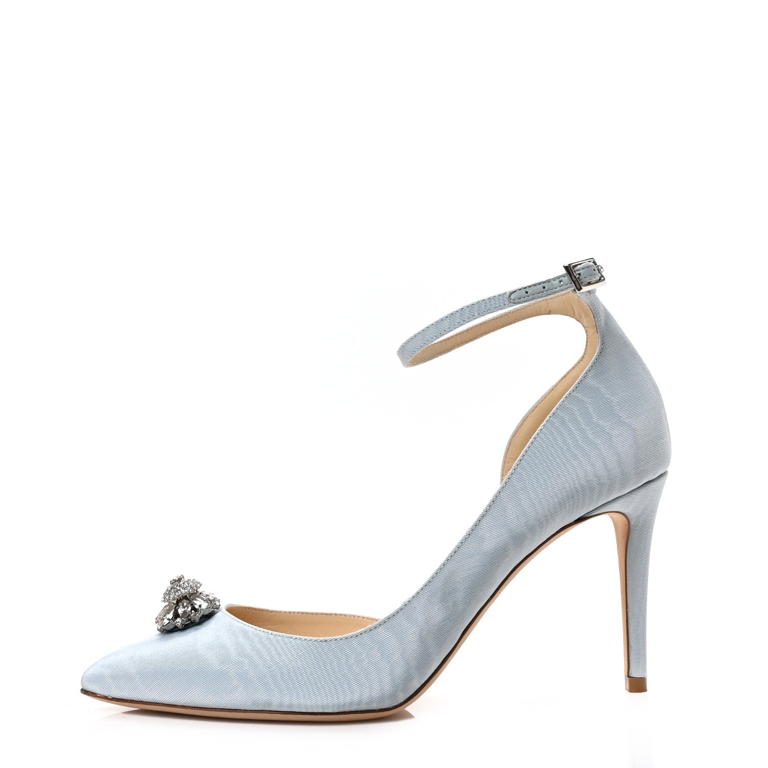 Jimmy Choo Moire Fabric Crystal Lucy 85 Pumps 38 Something Blue 1 of 7