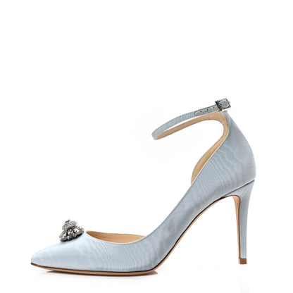 Jimmy Choo Moire Fabric Crystal Lucy 85 Pumps 38 Something Blue 1 of 7