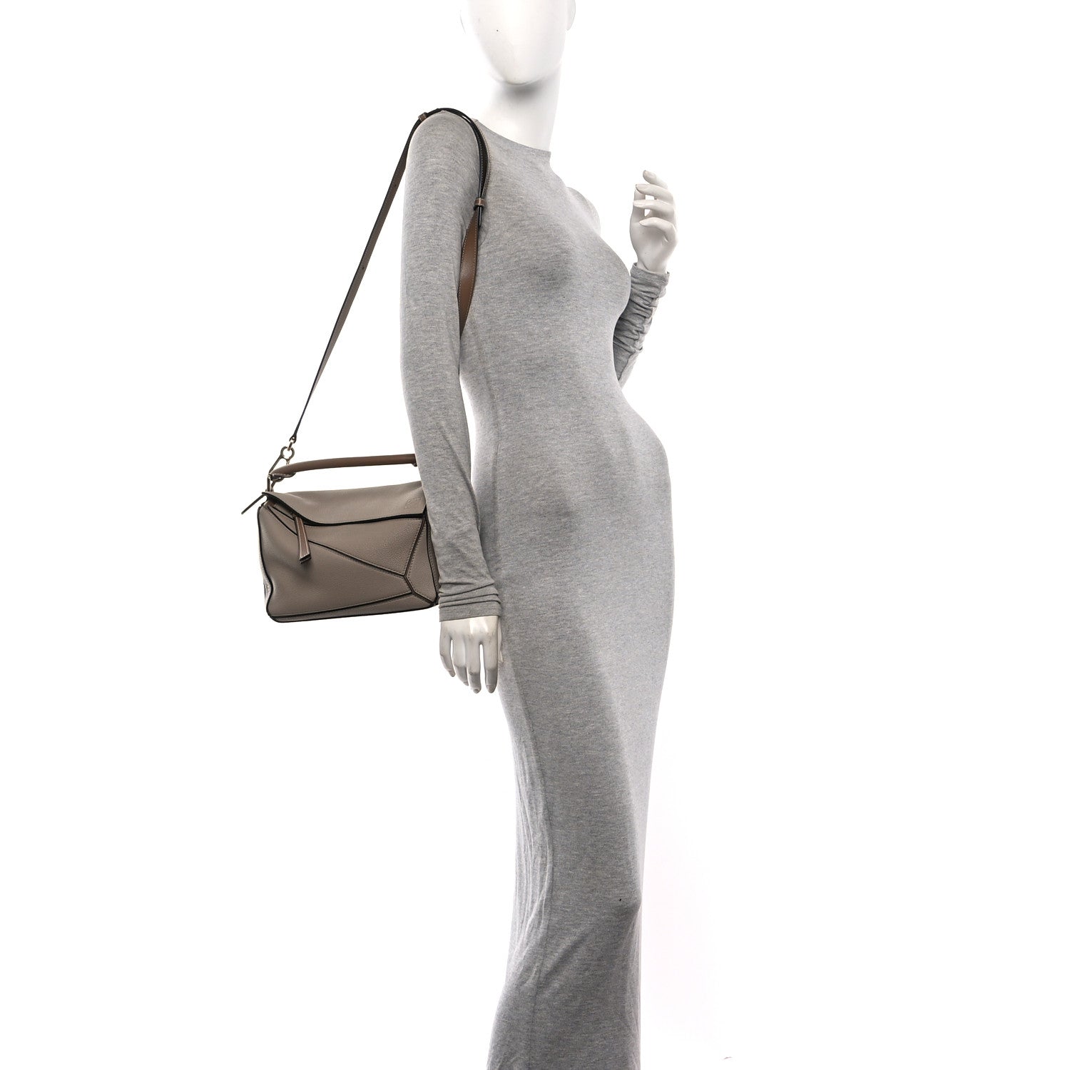 Loewe Grained Calfskin Small Puzzle Bag Sand Mink 2 of 10