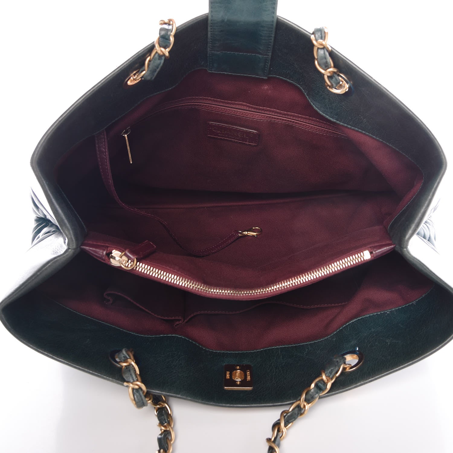 Chanel Calfskin Quilted Large Soft Elegance Tote Green 5 of 12