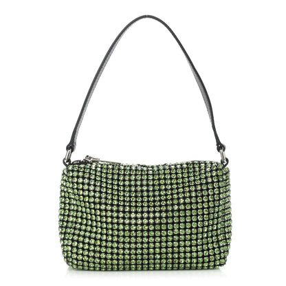 Alexander Wang Mesh Crystal Rhinestone Mini Heiress Pouch Green 1 of 10
