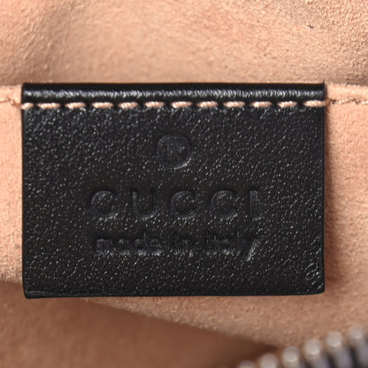Gucci Calfskin Matelasse Mini GG Marmont Chain Shoulder Bag Black 6 of 9