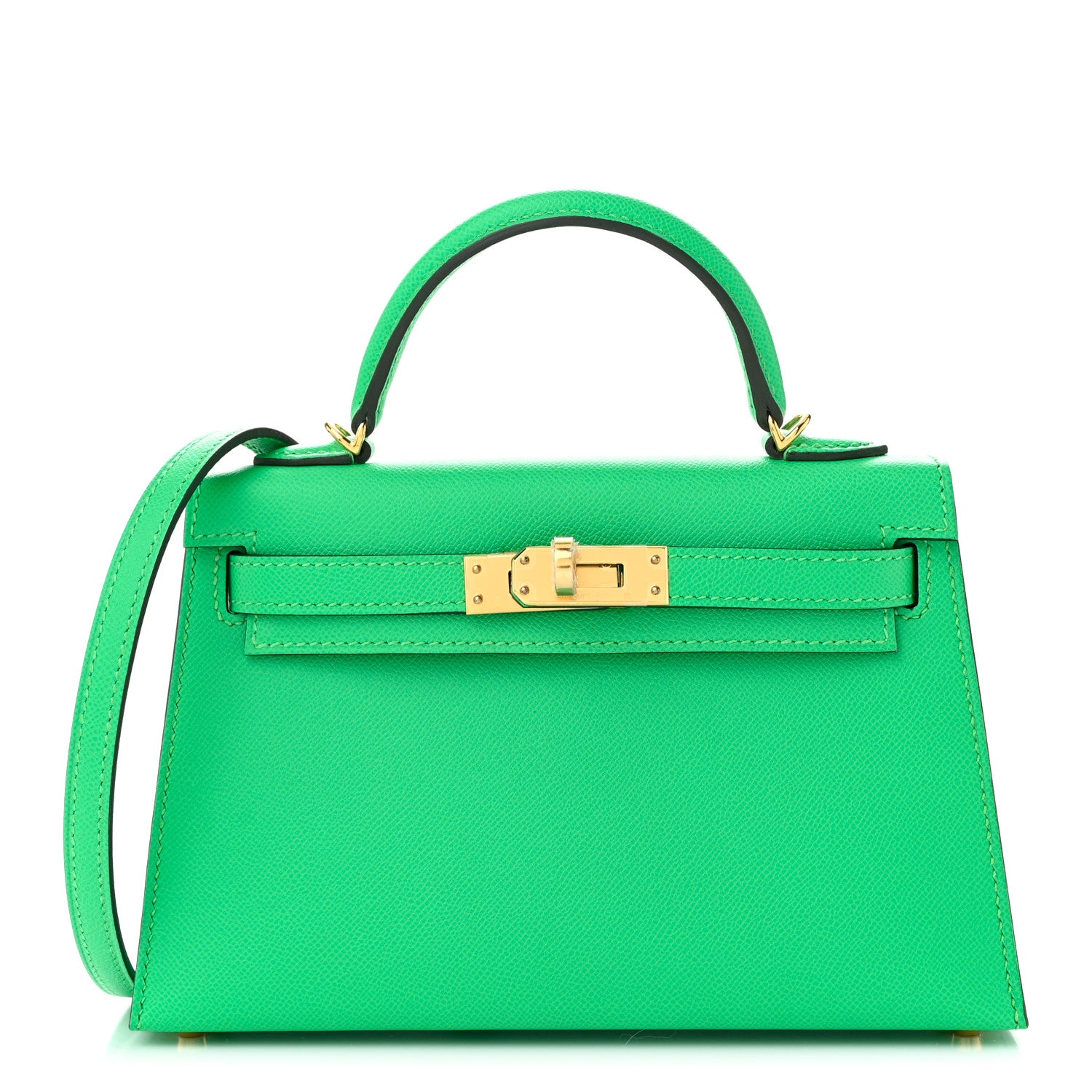 Hermes Madame Calfskin Mini Kelly Sellier 20 Vert Comics 1 of 11