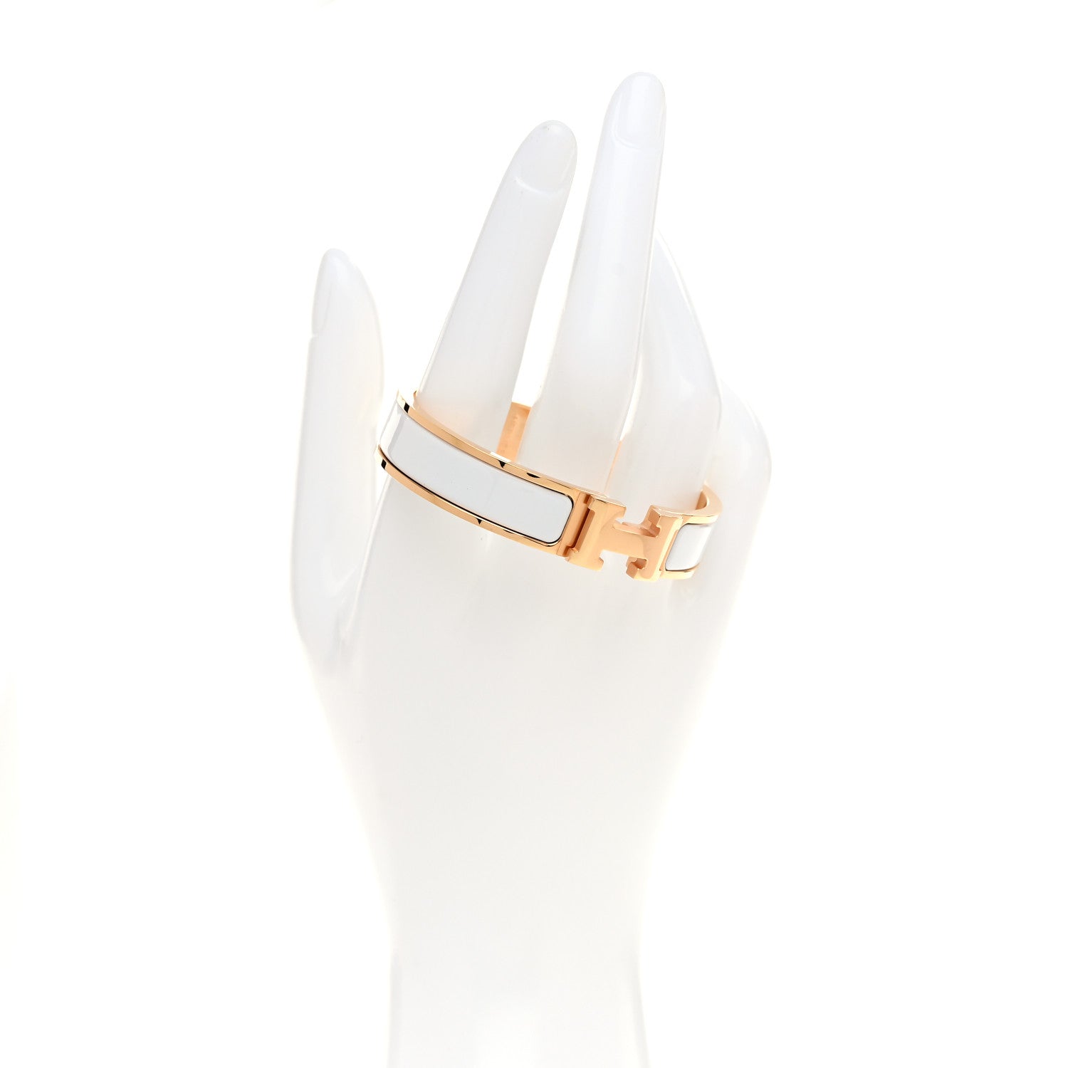 Hermes Enamel Narrow Clic Clac H Bracelet PM White 2 of 5