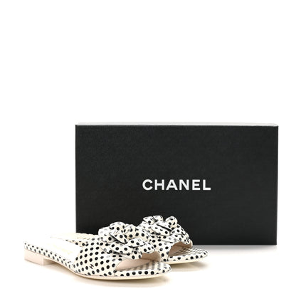 Chanel Calfskin Printed Camellia CC Slides 36 Ivory Black 10 of 10