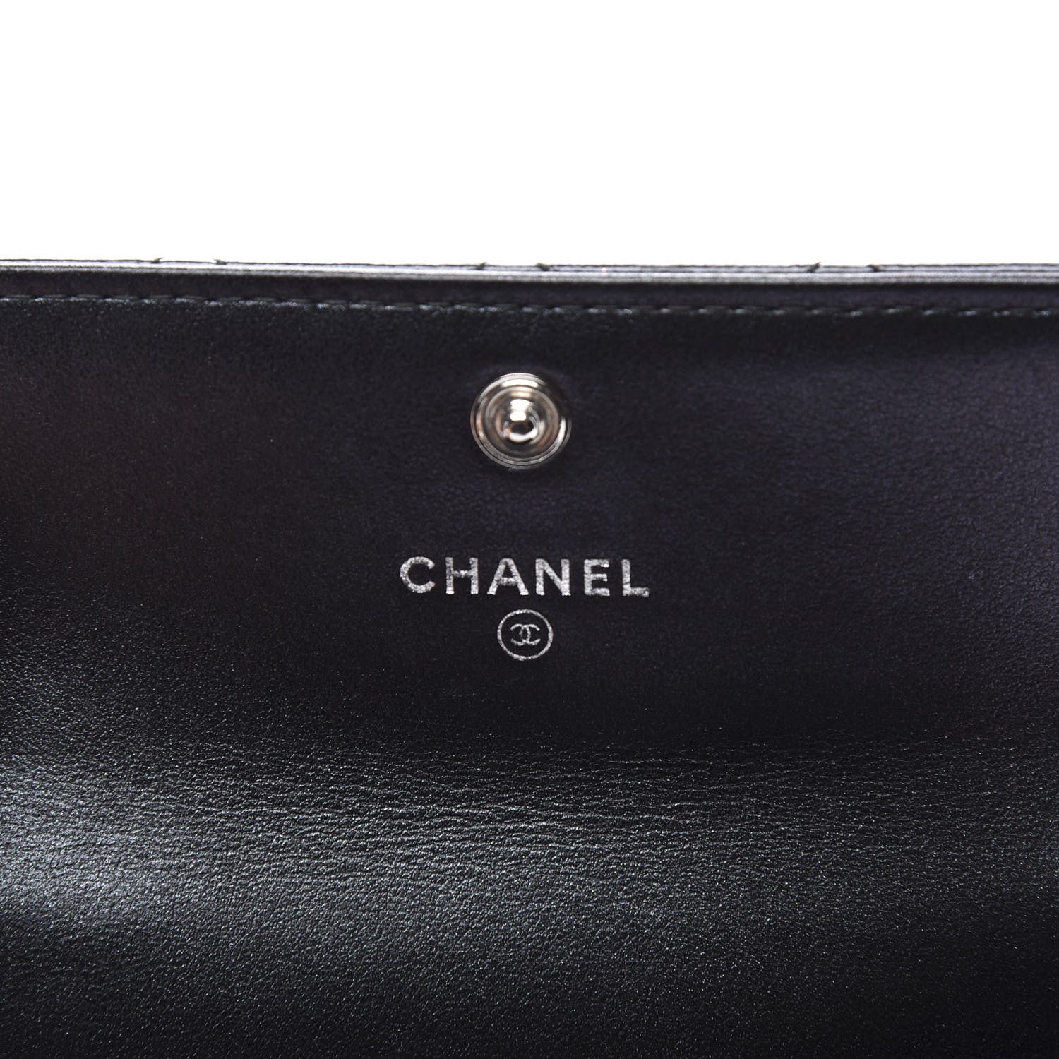 Chanel Distressed Patent Quilted Flap Card Holder Black 7 of 10
