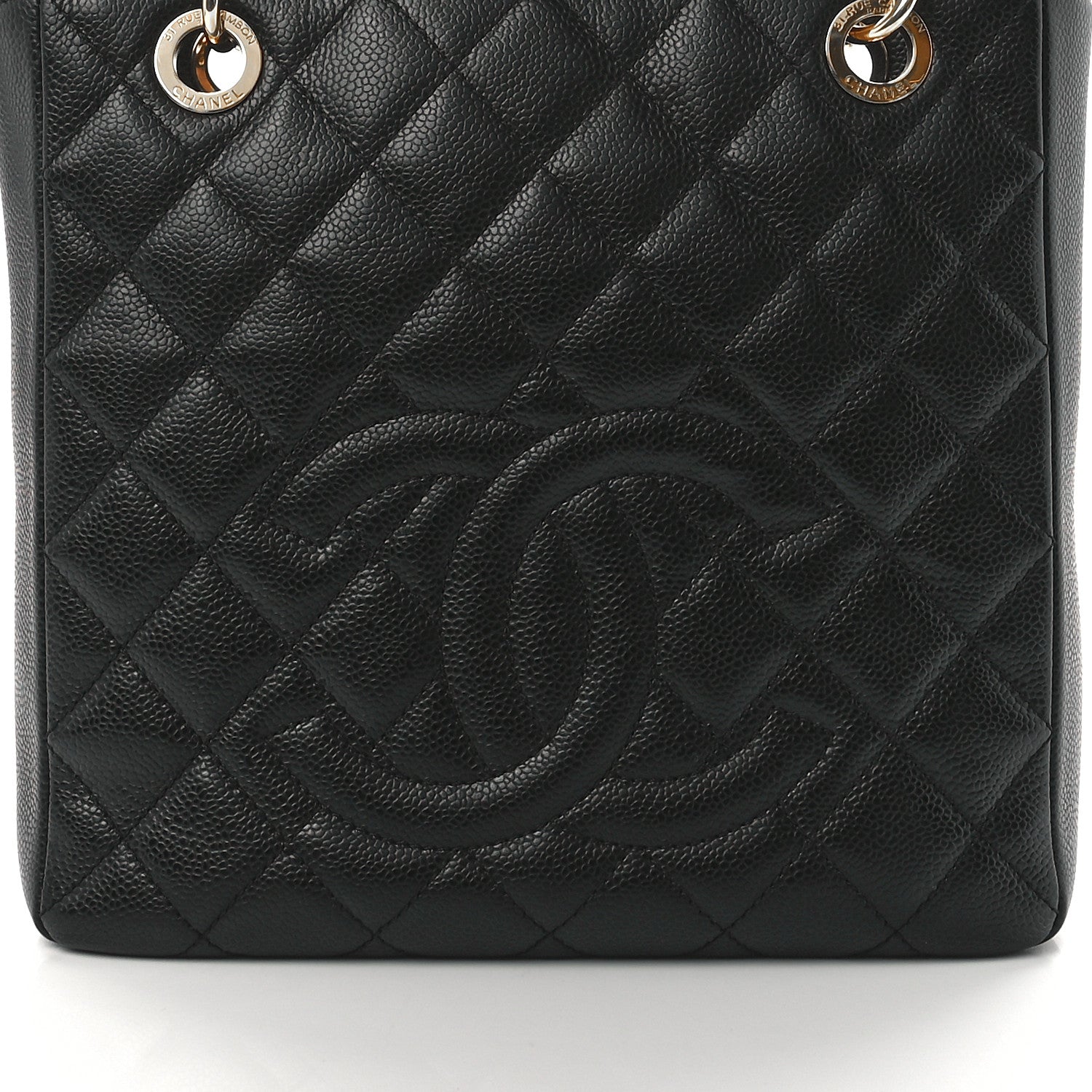 Chanel Caviar Quilted Petit Shopping Tote PST Black 8 of 11