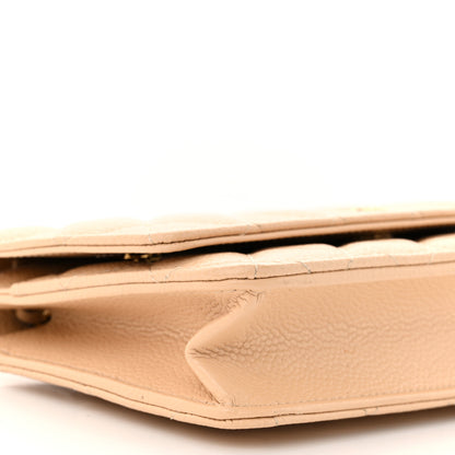 Chanel Caviar Quilted Wallet On Chain WOC Beige 10 of 11