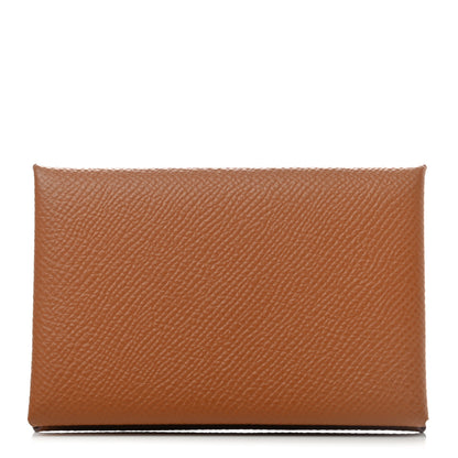 Hermes Epsom Calvi Card Case Gold 1 of 5