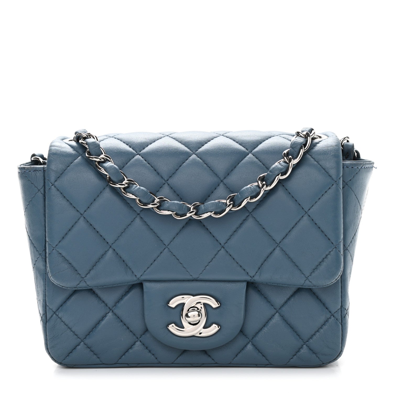 Chanel Lambskin Quilted Mini Square Flap Blue 1 of 11
