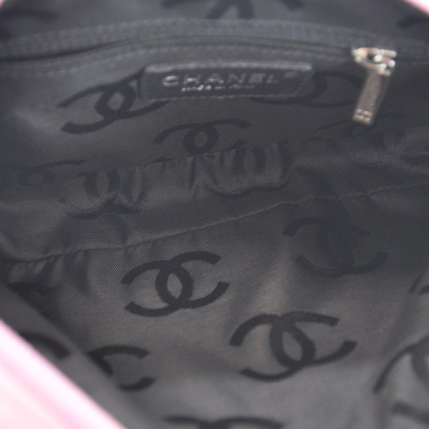Chanel Calfskin Quilted Cambon Pochette Pink Black 7 of 9
