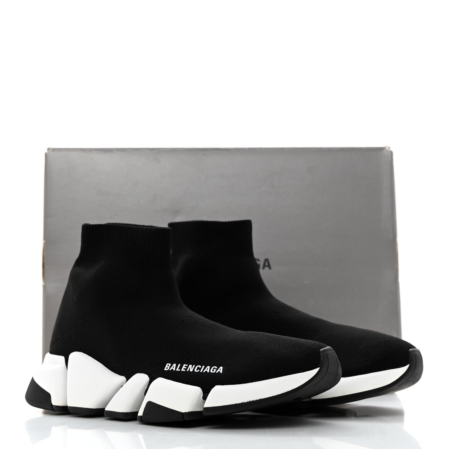 Balenciaga Technical 3D Recycled Knit Bi-Color Sole Womens Speed 2.0 Sneakers 39 Black White 9 of 9