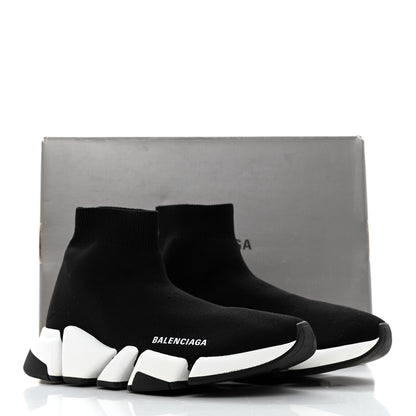 Balenciaga Technical 3D Recycled Knit Bi-Color Sole Womens Speed 2.0 Sneakers 39 Black White 9 of 9