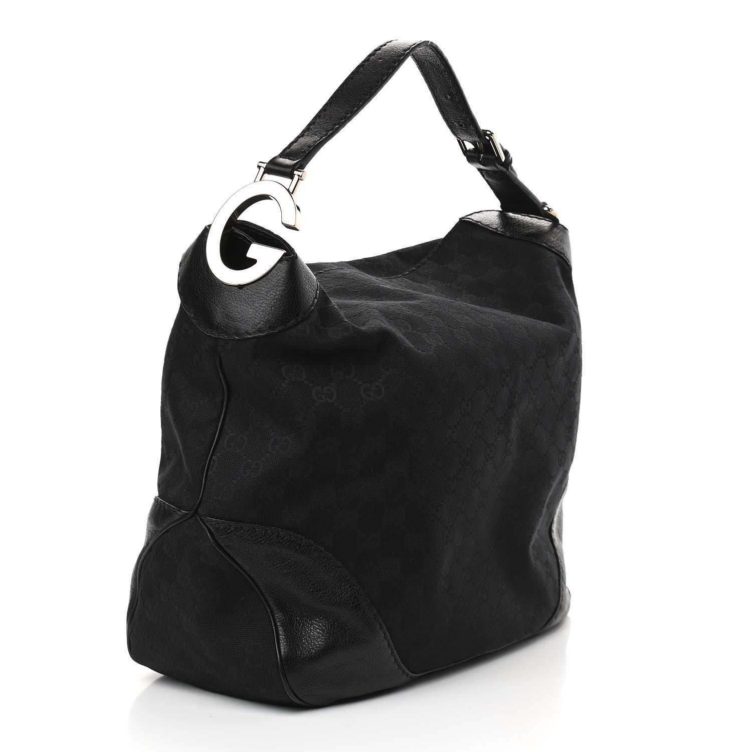 Gucci Monogram Medium Charlotte Hobo Black 2 of 9