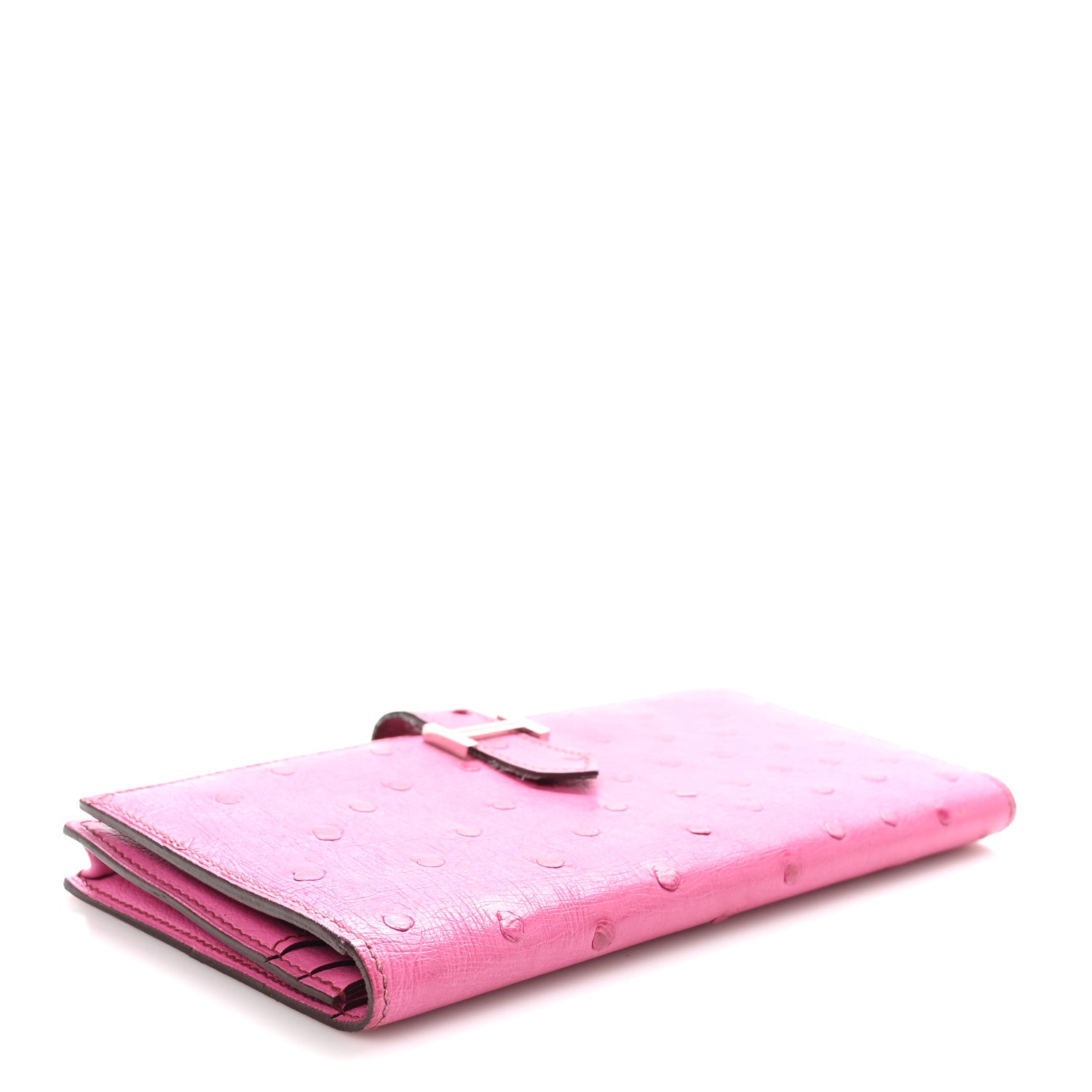 Hermes Ostrich Bearn Wallet Fuchsia 4 of 12