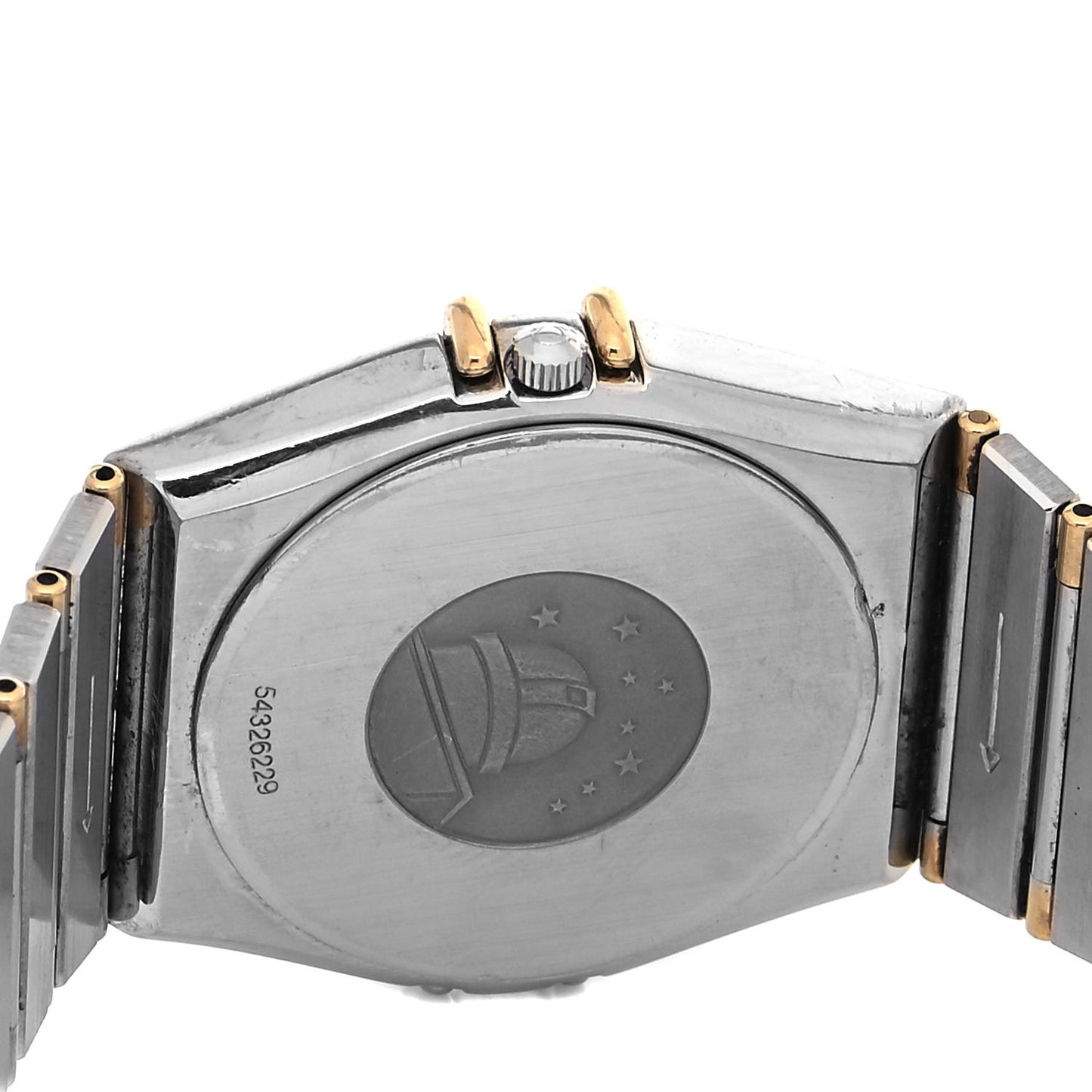 Stainless Steel 18K Yellow Gold 32mm Constellation Quartz Watch White 396.1080