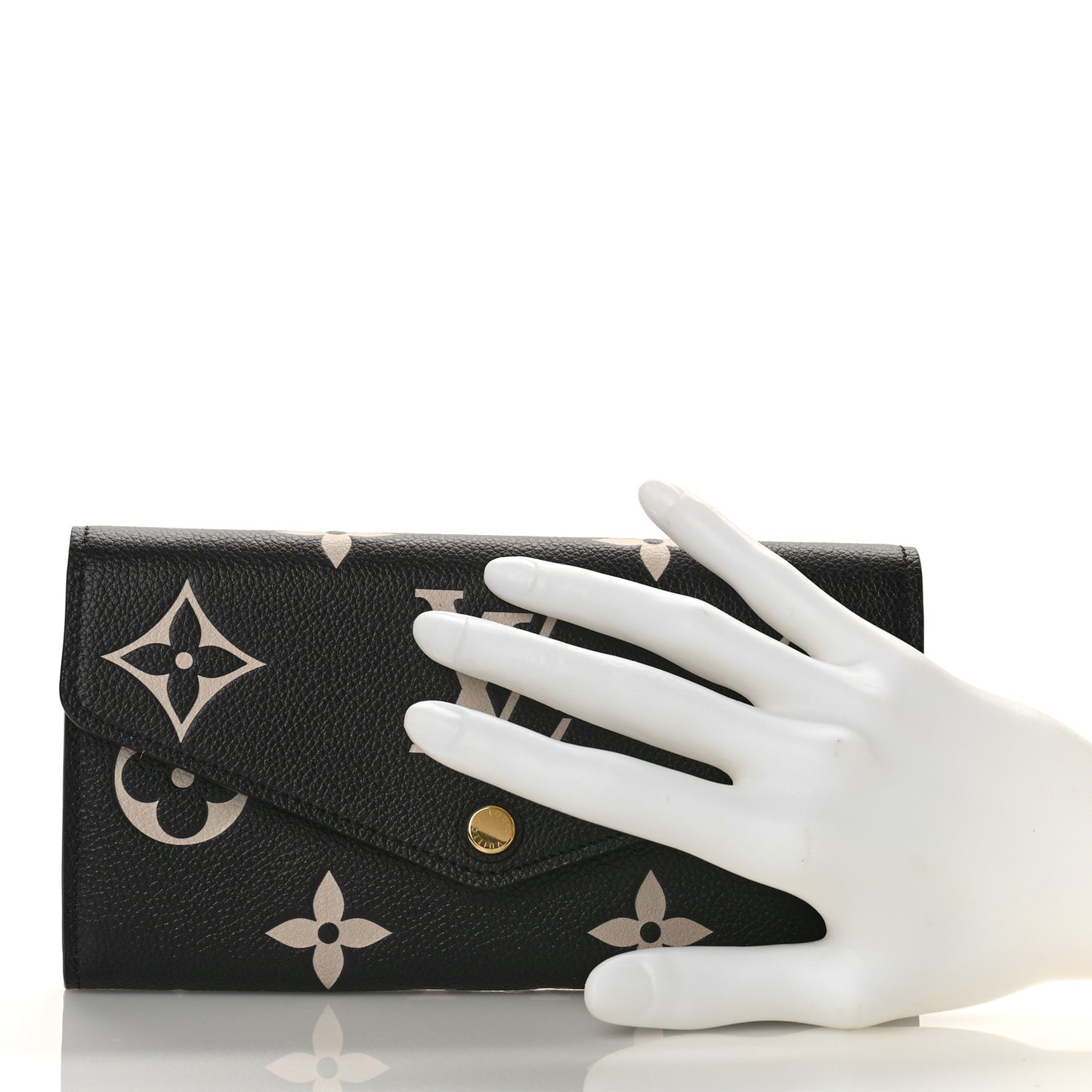 Monogram Empreinte Giant Sarah Wallet Black Beige