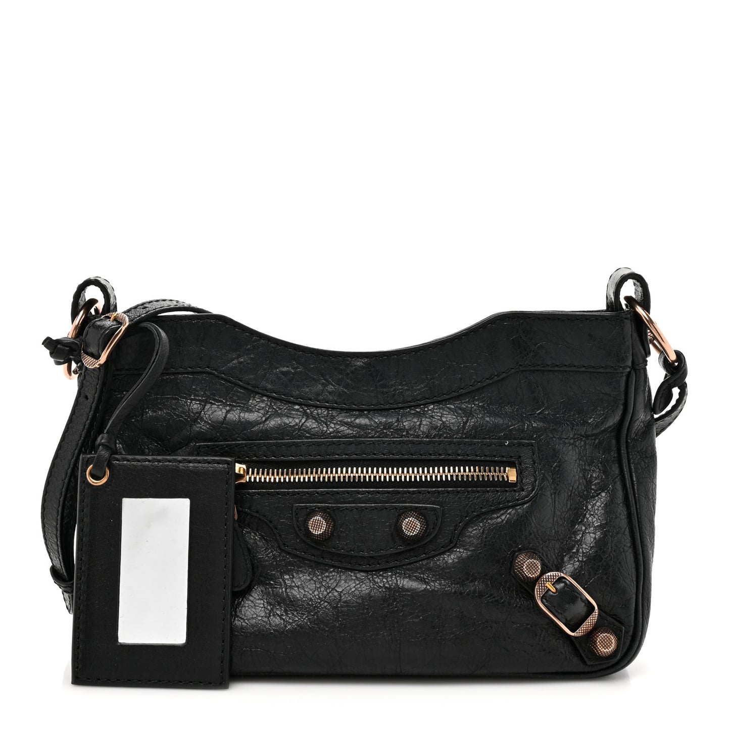 Agneau Giant 12 Rose Gold Hardware Hip Black