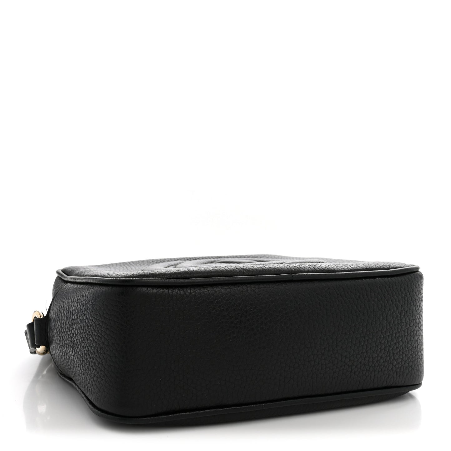 Pebbled Calfskin Small Soho Disco Bag Black