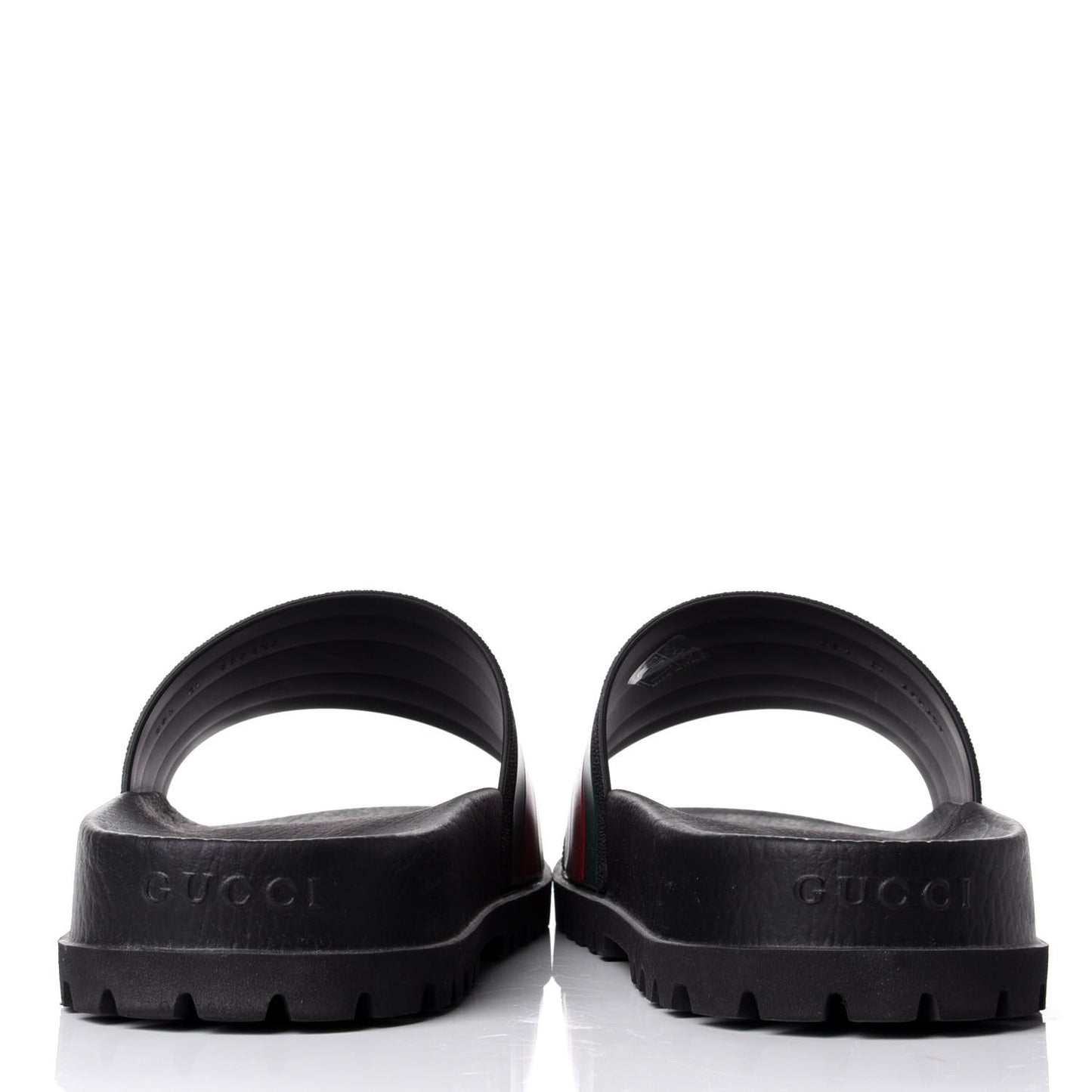 Rubber Web Mens Lug Sole Slide Sandals 10 Black Green Red