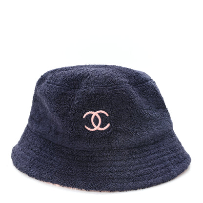Chanel Cotton Terry Cloth CC Bucket Hat S Blue Pink 3 of 9