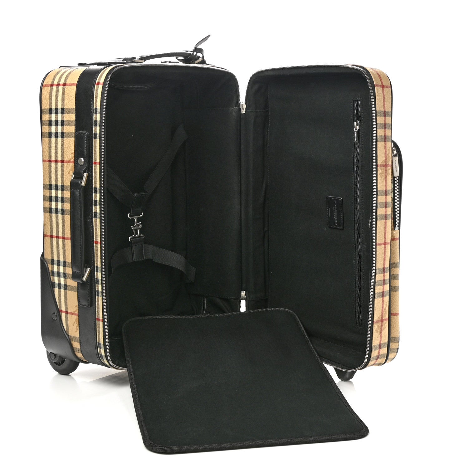 Burberry Coated Canvas Haymarket Check Carry-On Suitcase Black 9 of 9