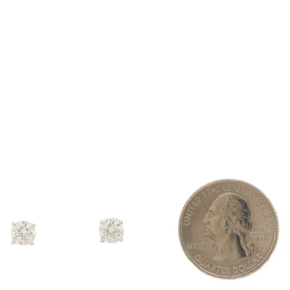 Tiffany Platinum Diamond 1.60ctw Round Solitaire Earrings 2 of 5