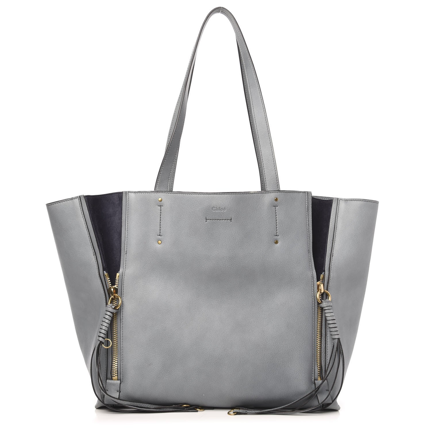 Chloe Smooth Calfskin Medium Milo Shopping Tote Cloudy Blue 1 of 11