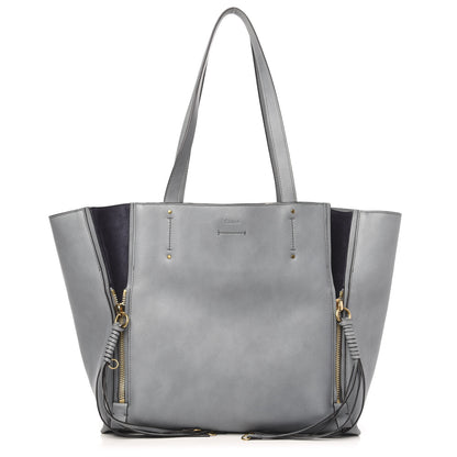 Chloe Smooth Calfskin Medium Milo Shopping Tote Cloudy Blue 1 of 11