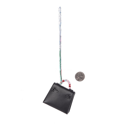 Hermes Tadelakt Mini Kelly Twilly Bag Charm Black 2 of 2