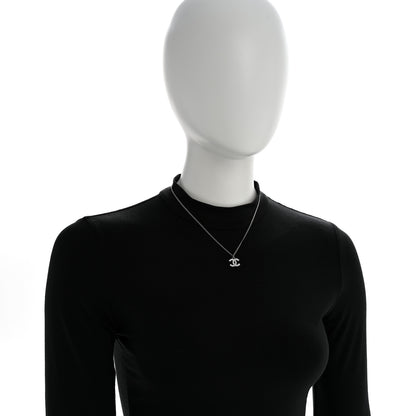 Chanel Crystal Timeless CC Necklace Silver 2 of 6