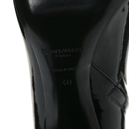 Saint Laurent Patent Loulou 95 Ankle Zip Boot 40 Black 6 of 9